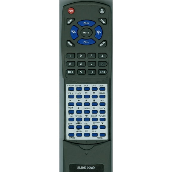 Replacement Remote for TOSHIBA BY731642, RTBY731642, SER0152, DVR3SU, DVKR3SU, DVR3SC, DVR3