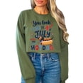 thumbnail image 2 of 4th of July Hotdog Sweatshirt Funny Dachshund Patriotic USA Crewneck for Women Men Kids Family Army Green Sweatshirt Adult M, 2 of 7