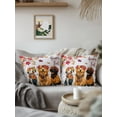 thumbnail image 3 of Outdoor Pillows Waterproof, Happy Fall Bedding Throw Pillows with Insert for Couch Sofa Bed, Cute Dogs Maple Branch Thanksgiving Wood 18x18 Inch Pillowcases Decorative Camping Patio Pillow Set of 2, 3 of 8