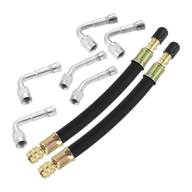 8 piezas de extensi?n de v?stago de v?lvula de neum?tico 2 tubo extensor de v?stago de v?lvula doble flexible 5.9 "6 multigrado 45 90 135 adaptador para coche, cami?n, motocicleta, bicicleta, remolque RV Unique Bargains vástagos de válvula automotriz
