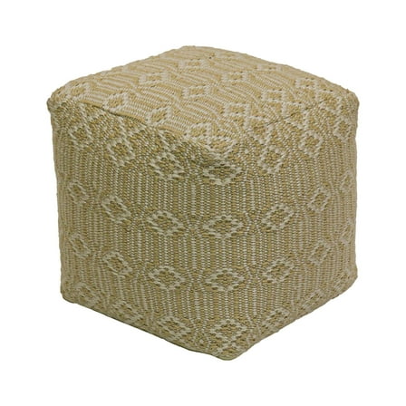 16 in. Hand Woven Pouf Ottoman, Sand