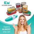 thumbnail image 4 of Kitchen Mama Auto Abrelatas eléctrico: abre tus latas con un simple botón – automático, manos libres, borde liso, seguro para alimentos, funciona con pilas, sí puedes (verde azulado), 4 of 5