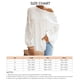 thumbnail image 5 of Blusa holgada de manga larga con cuello redondo y un hombro para mujer, color blanco, M, 5 of 5
