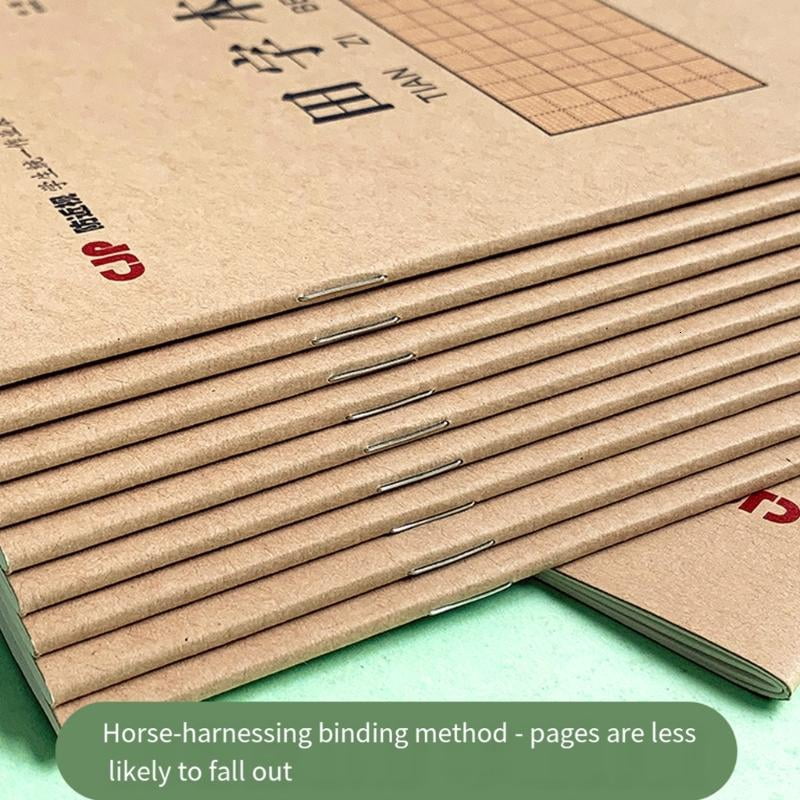 CEORPER 10Pcs Kraft Paper Cover Notebooks Gridded Exercise Notebooks 20 Sheets Each