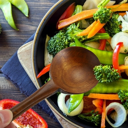 NIAIZEK Coffee Colored Wood Utensils for Cooking Scooping 1Pcs