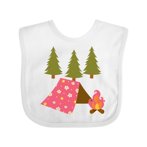 Inktastic Summer Camp Girls Camping Girls Baby Bib