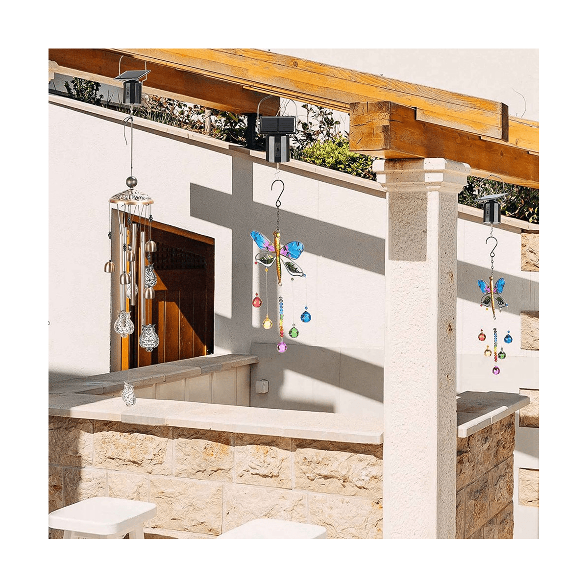 4Pcs Solar Powered Wind Spinner Motor Solar Energy Hanging Rotating Motor Revolving Wind Chime Spinner Motor for Display