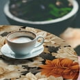 thumbnail image 3 of Ambesonne Autumn Floral Fitted Round Tablecloth, White Warm Flowers, 56"- 60" Diameter, Dark Orange Taupe Khaki, 3 of 5