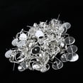 thumbnail image 3 of 100 / pack Silver White Stud Earring Cabochon Ajuste Base Post Hallazgos 10mm Sunnimix resultados de la fabricación de aretes, 3 of 8