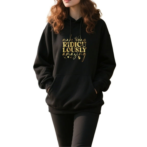 Joy Motivational Hoodie for Men Women, Inspirational Pullover Hooded Sweatshirt, Cozy Cotton Poly Blend, Positive Casual Outfit