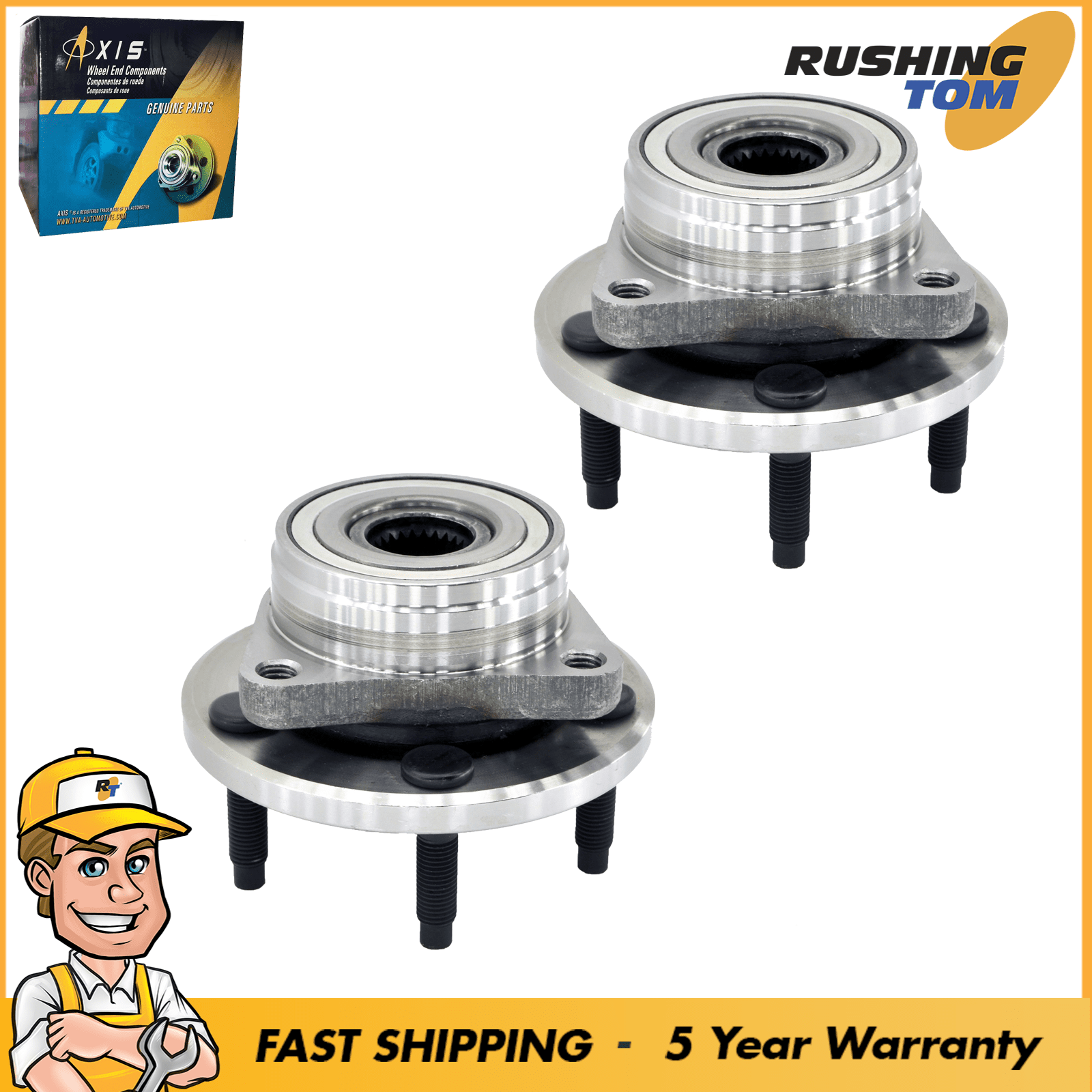2 New Premium Front Wheel Hub Bearing Assembly Pair/Set fits Left and Right