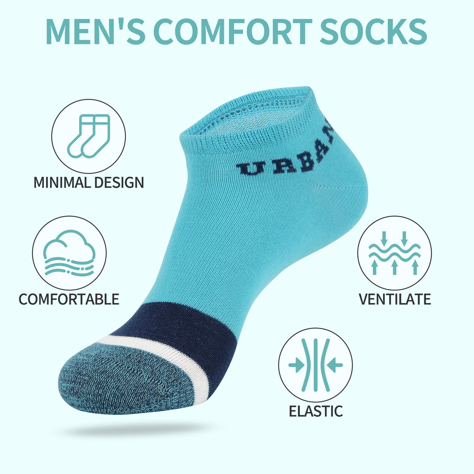 Usavemo 100 Pairs Mens Ankle Socks Bulk Pack Various Moisture Wicking Low Cut Sample Socks Value Sock for Men Size 9-11