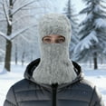 thumbnail image 4 of Unique Bargains 1 Pc Warm Face Mask Knitting Balaclava for Cycling Light Gray, 4 of 6