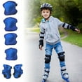 thumbnail image 1 of 6 Pcs Ensemble de Protection pour Vélo Patinage Enfants Protection Genou Patin à Glace Roller Sports Extérieurs Bleu, 1 of 7