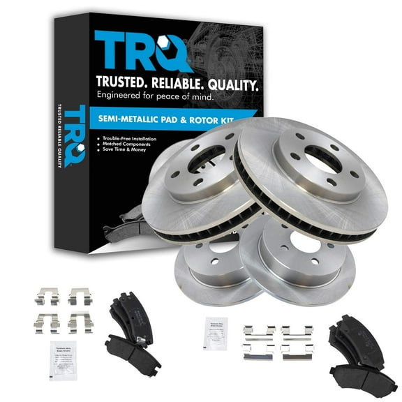 TRQ Brake Pad & Rotor Kit Premium Metallic Front & Rear Fits Select Buick Olds