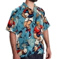 thumbnail image 2 of Football Men's Poplin Casual Printed Button Down Short Sleeve Summer Beach Shirts Unisex, 2 of 6