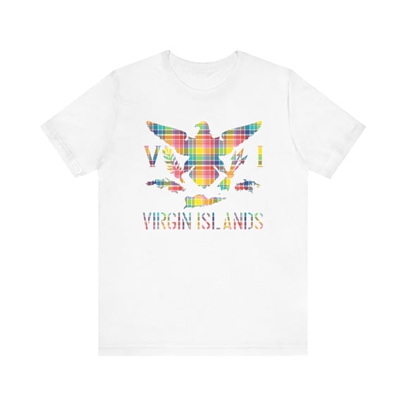 U.S. Virgin Islands Madras Flag T-Shirt USVI Flag Shirt VI Gift Vacation Trip Men Women Shirt