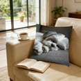 thumbnail image 2 of SIYTUAU Pet Photo Collection Faux Embroidery Pillow Cover For Sofa And Bed Polyester Fabric 17.72 X 17.72 Inches Decorative A, 2 of 7