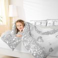 thumbnail image 4 of Manfei Bling Monogrammed D Queen Comforter Set for Girl, Grey Fashion Watercolor Marble Bedding Sets, Chic Sequin Print Reversible Bedding Comforter Set, Ultra Soft Bedroom Decor, 3-Piece, 4 of 8