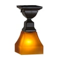 thumbnail image 5 of Meyda 229387 5 in. Square Bungalow Frosted Amber Flushmount Ceiling Fixture, 5 of 5