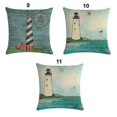 thumbnail image 5 of Funda de cojín de lino con estampado de faro oceánico de 45cm x 45cm, 5 of 5