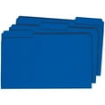 Staples Blue Legal Size TopTab File Folders, 3 Tab, 100/Pack