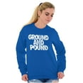 thumbnail image 4 of Ground Pound Muay Thai Fighter Unisex Plus Fleece Graphic Sweatshirt Brisco Brands 5X, 4 of 5