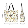 thumbnail image 5 of Pofeuu Snake And Moon Print Reusable Grocery Bags - Washable, Foldable, Packable Tote, Large Handles, Heavy Duty, Zippered Top Pouch, 5 of 8