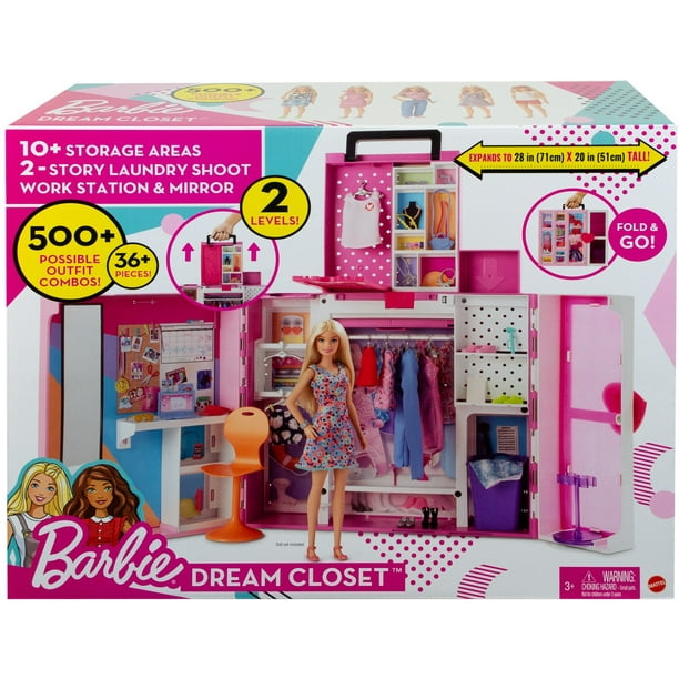 Barbie Dream Closet Playset, 2+ Ft. Wide, 35+ Pieces, 3 & Up 