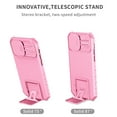 thumbnail image 4 of Decase For iPhone 11 Pro,Shockproof Telescopic Stand Hard PC Back Cover with Slide Camera Lens Protector Case,Pink, 4 of 12
