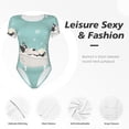 thumbnail image 6 of Daiia French Bulldog Taking a Bath print Women's Crew Neck Short Sleeve Bodysuit Fashion Tops Fit Casual Basic Extender Bodysuit-Medium, 6 of 9