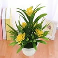 thumbnail image 4 of Artificial Flowers Clearance! Simulation Flower Potted 5 Small Lotus Yellow Artificial Flowers, 4 of 9