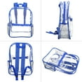 thumbnail image 2 of TSV Clear Backpack, Heavy Duty PVC Transparent Backpack, See Through Bookbag for Stadium,Travel, School, Black, 2 of 7