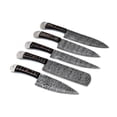 thumbnail image 4 of Gentry Choice Damascus Steel Kitchen Knives Set of 5 with Resin Black Handles, 4 of 7