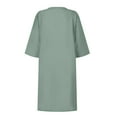 thumbnail image 5 of Summer Dresses for Women 2024 Summer Retro Solid Color Cotton Linen V-Neck Half Sleeve Dress Light Breathable Dress Dresses for Women 2024 Dresses for Women 2024 Casual Spring Green Cotton Linen 3X, 5 of 5