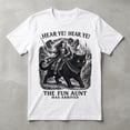 thumbnail image 2 of Fun Aunt Knight Riding Black Cat T-Shirt, Hear Ye Fun Aunt Has Arrived Tee, Funny Medieval Cat Meme Shirt, Auntie Cat Lover Gift, 2 of 8
