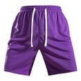 thumbnail image 6 of Men's 7 Inch Mesh Shorts, Elastic Waist Drawstring Quick Dry Breathable Athletic Shorts with Pockets, Loose Fit Summer Workout & Casual Shorts Purple, 6 of 6