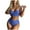 Blue, variant on WREESH Womens Two Piece Swimsuit High Waisted Bikini Plaid Backless Split High Waist Bikini Lace-Up Beach Bathing Suit Black
