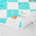 thumbnail image 5 of Manfei Dino Wildlife Plaid Twin Quilt Set,Kawaii Animals Egg Twin Coverlet Set,Blue White,2pcs,1 Bedspread and 1 Pillowcase, 5 of 7