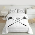 thumbnail image 3 of Homewish Golf Club Twin Comforter Set, Golf Ball, White Silver, 2-Piece Cozy Reversible, 3 of 9