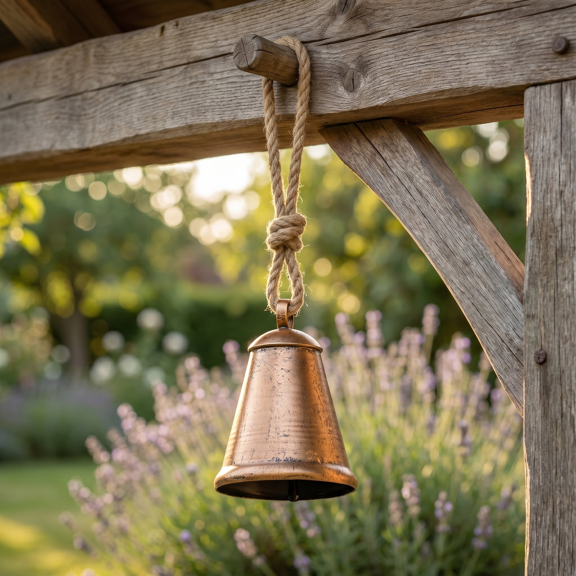 Unique Bargains Vintage Hanging Decor Iron Trumpet Cow Bell Bronze 2.8" x 2.8" x 12.2"