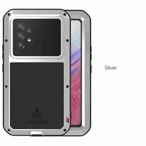 Dteck for Samsung Galaxy A53 5G Case, Outdoor Heavy Duty Rugged Full Body Protection Case Military Armor Bumper Aluminum Metal Dust/Shockproof Case for Samsung Galaxy A53 2022,Silver