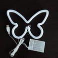 thumbnail image 1 of Luz de neón de mariposa, luz de neón rosa, señal de neón, luz de neón para pared, usb o luz de noche de mariposa con batería, compatible con niñas, dormitorio, letrero de neón LED, cigarro de neón Afortunado Sencillez, 1 of 5
