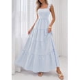 thumbnail image 7 of PRETTYGARDEN Womens Summer Casual Maxi Dresses Striped Square Neck Sleeveless Boho Flowy Sundress Beach Vacation Clothes, 7 of 7