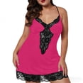 thumbnail image 2 of QSAWXQZ Women's Plus Lace Lingerie V Neck Sleeveless Mini Slip Dress Tassel Chemise for Lounge 3XL, 2 of 9
