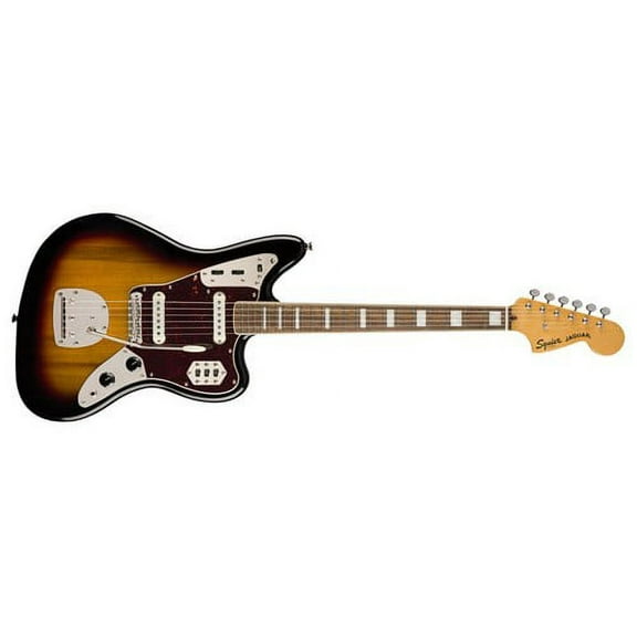 Squier Classic Vibe '70s Jaguar Electric Guitar, Indian Laurel Fingerboard, 3-Tone Sunburst