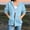 Light Blue, variant on Women's Plus Size Zip Drawstring Long Sleeve Jacket, Elastic Cuffs, Versatile outerwear for daily outings, street wear and laid-back weekends White S