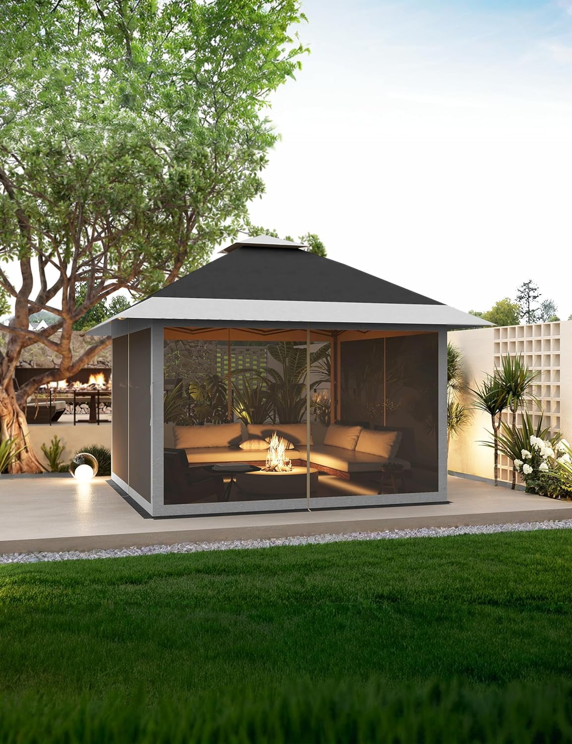 COZONY 12'x12' Pop-up Gazebo, Patio with Netting, Waterproof and UV Protection
