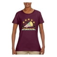 thumbnail image 2 of Wild Bobby All Star Cheerleading Megaphone Girl Sports Women Graphic Tee, Maroon, 3X-Large, 2 of 5