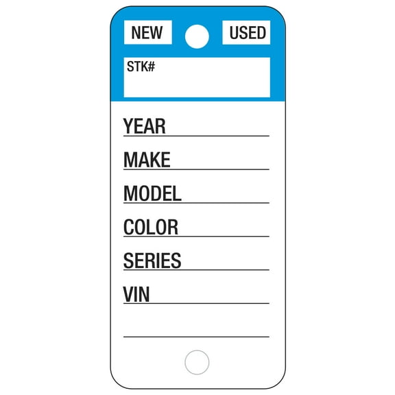 SSWBasics Top Stripe Key Tag - Blue - Key Rings Included - 1 3/8"W x 3"H - Box of 250